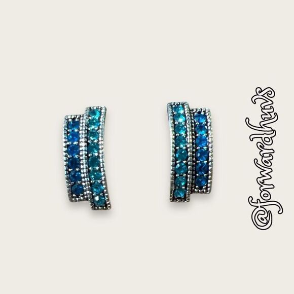 Rhinestone Clip On Earrings - Picture 3 of 10
